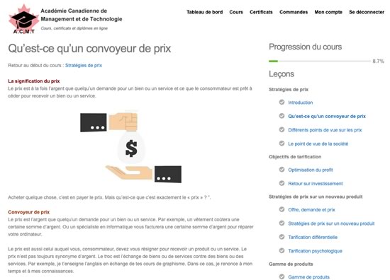 image contenu cours intro management ou gestion d'entreprise formation à distance